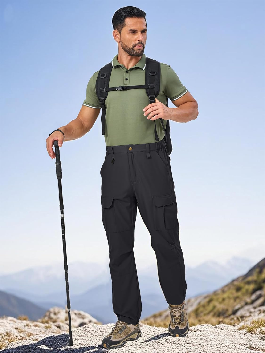 3 Pack Men's Lightweight Hiking Pants Quick Dry Stretch Outdoor Tactical Pants for Travel Camping Fishing Outdoor - Image 3