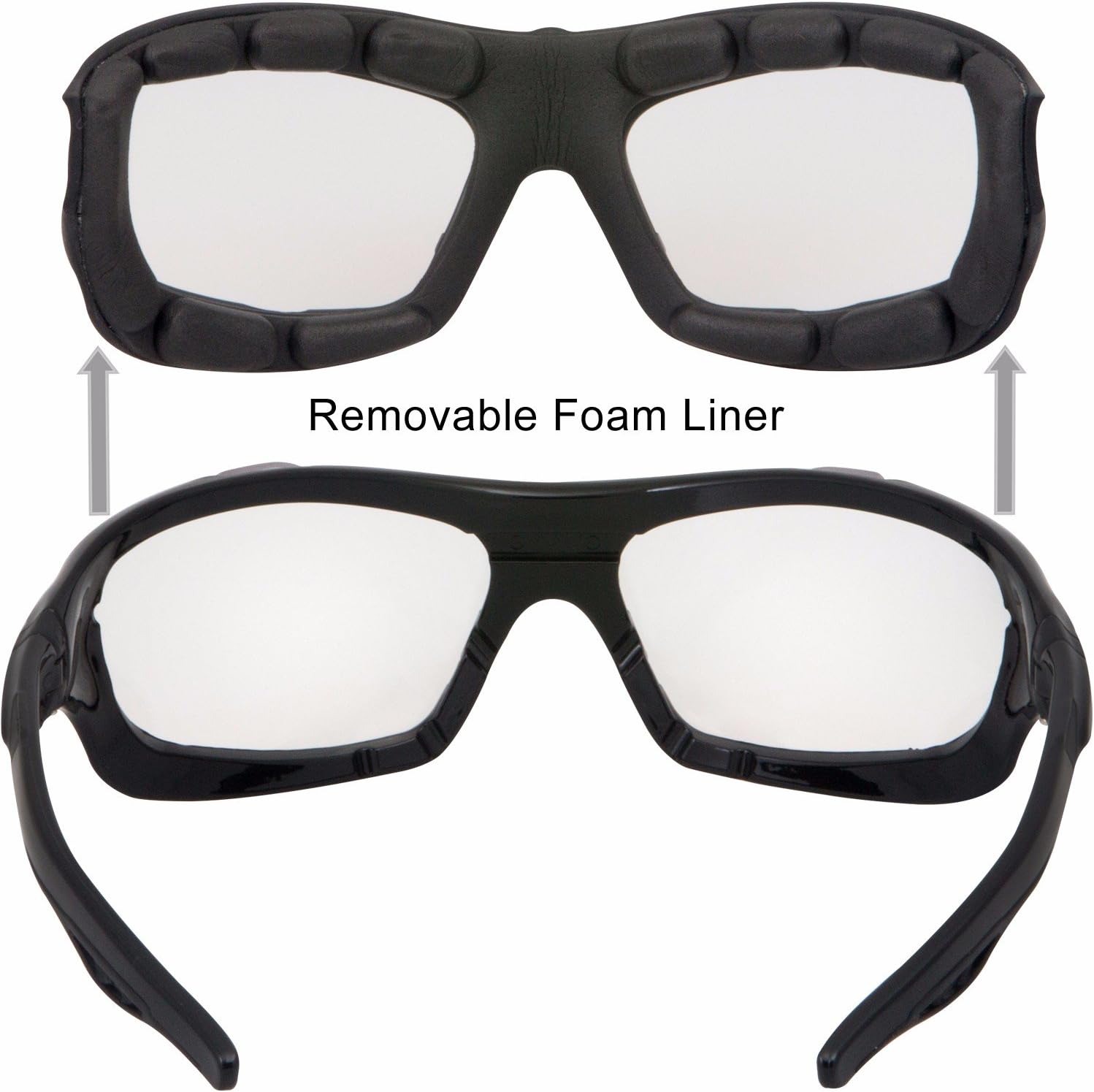 WYND Blocker Motorcycle Riding Glasses Extreme Sports Wrap Sunglasses (Black/Clear) - Image 3