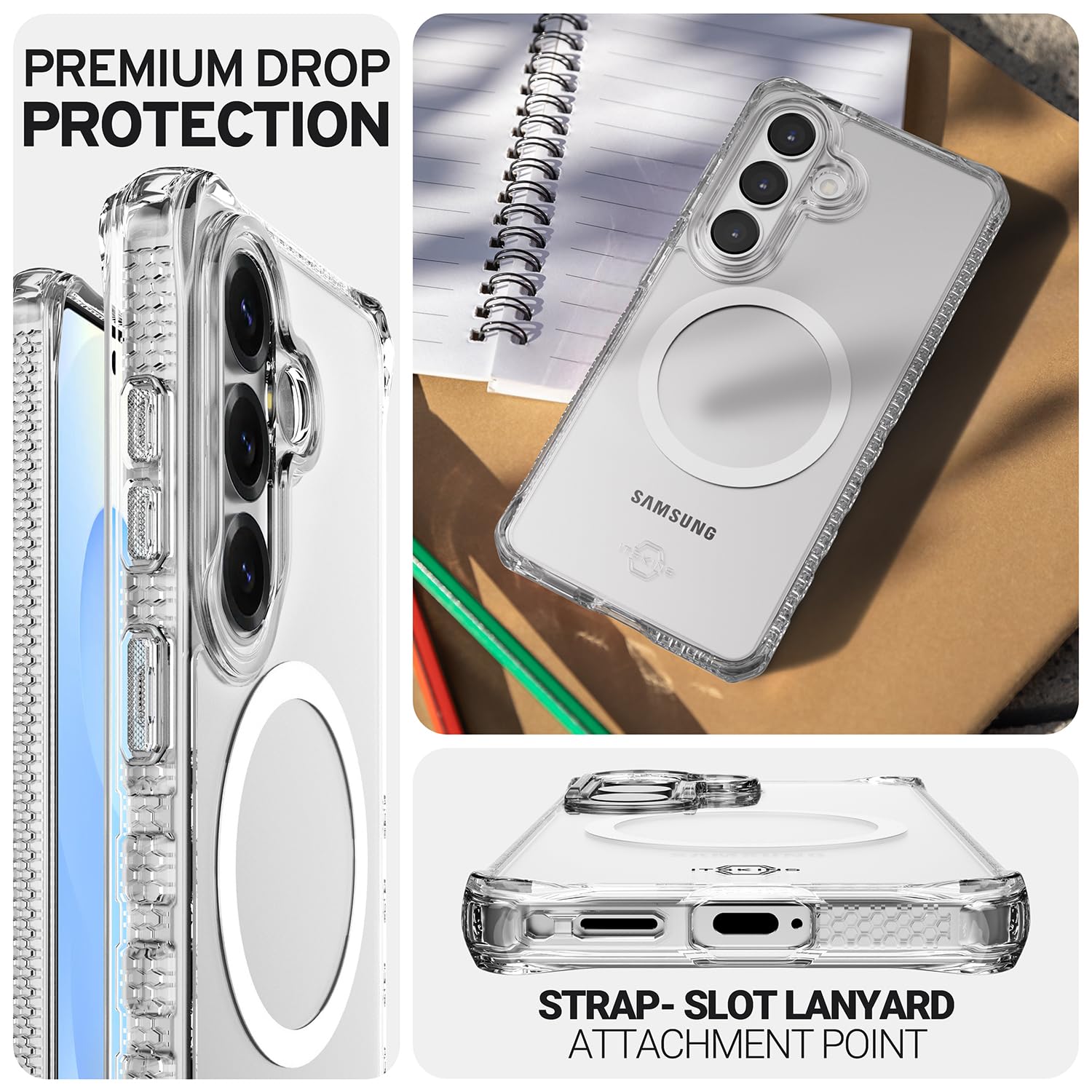 ITSKINS Hybrid R // Coque de protection magnétique transparente pour Galaxy S26 Ultra, compatible avec MagSafe, coque hybride fine, anti-jaunissement, coque militaire antichoc - Transparent