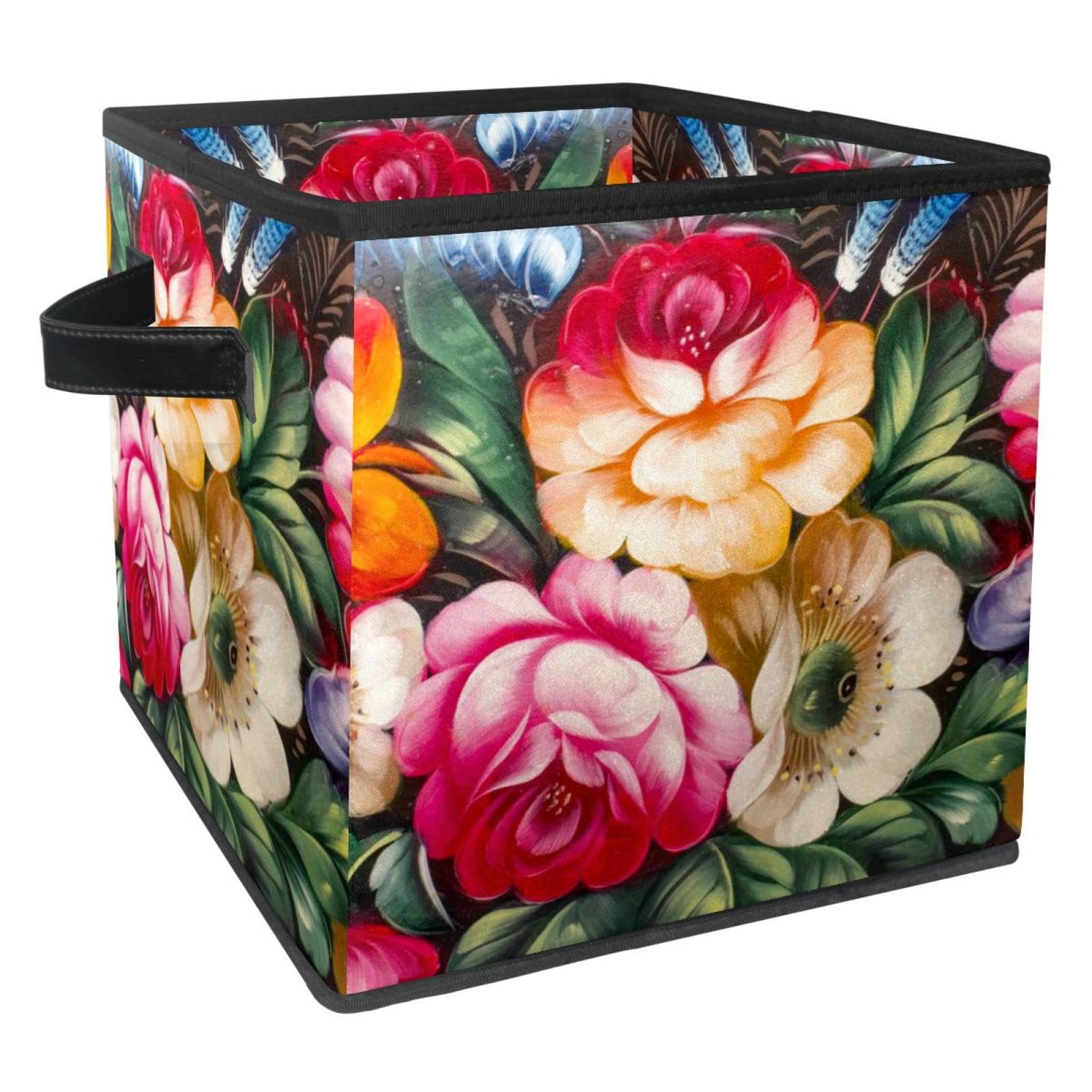 Boîte de rangement pliable fleurie pour organiser la chambre et le placard