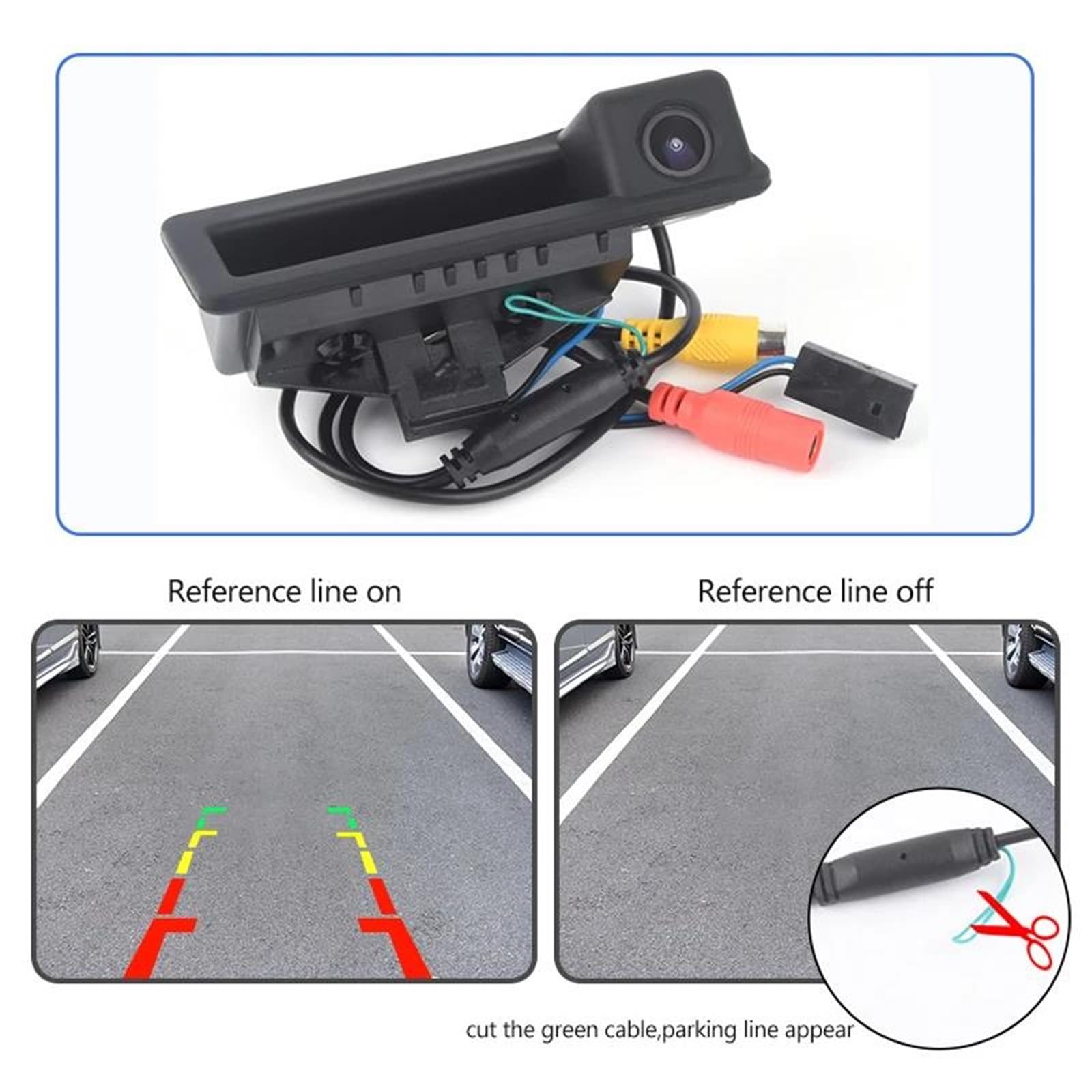 Cámara Respaldo Estacionamiento con Mango Negro Vista Trasera para BMW E60 E61 E70 E71 E72 E82 E88 E84 E90 E91 E92 E93