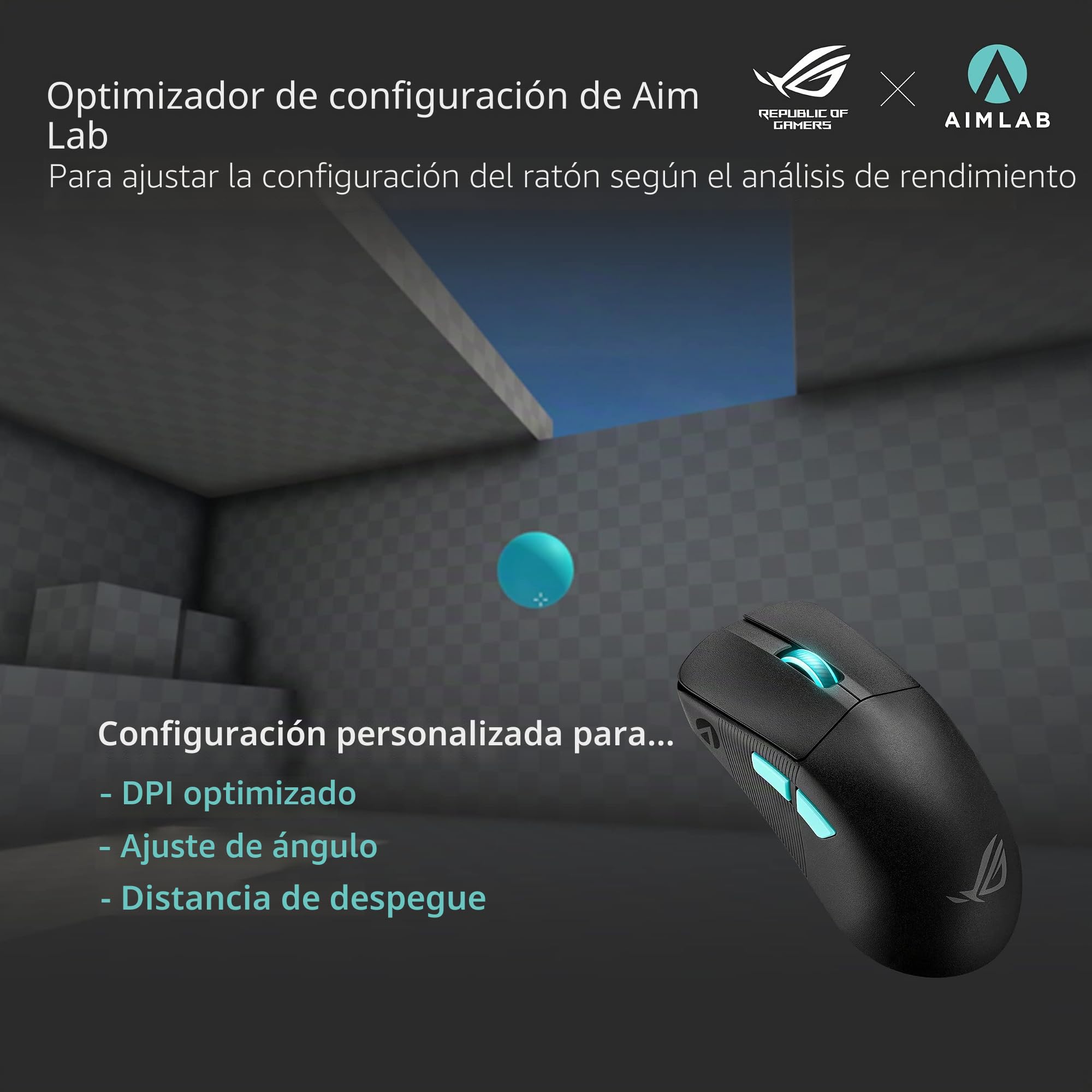 ASUS ROG Harpe Ace Aim Lab Edition - Ratón Gaming para Esports - Negro