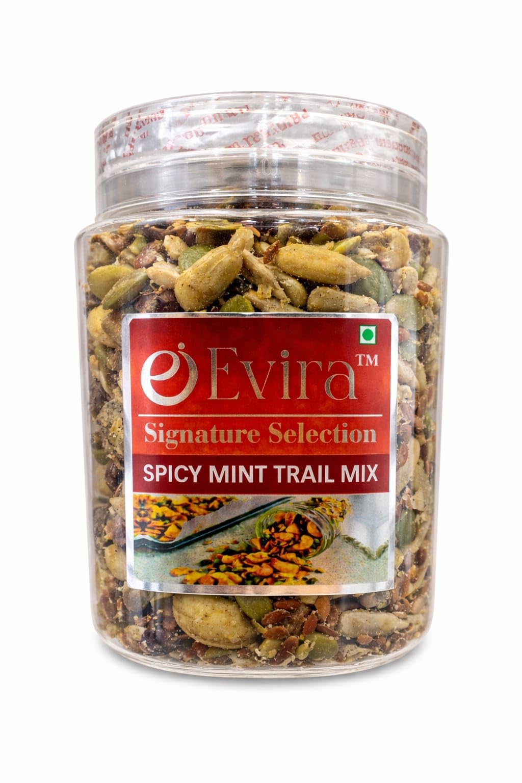 EVIRA Roasted & Spicy Mint Trail Mix Roasted Trail Mix Gur Mint Flavour with Protein-Rich Seeds & Tangy Berries, 250g, Healthy Crunch Snacks for All Ages-image-27