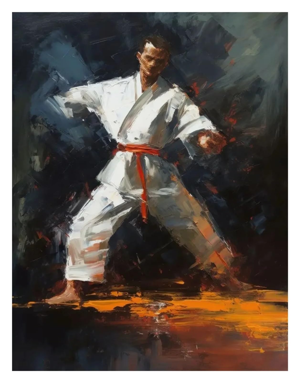 Tableau Décoration Murale Moderne de Combat Taekwondo pour Salon et Bureau