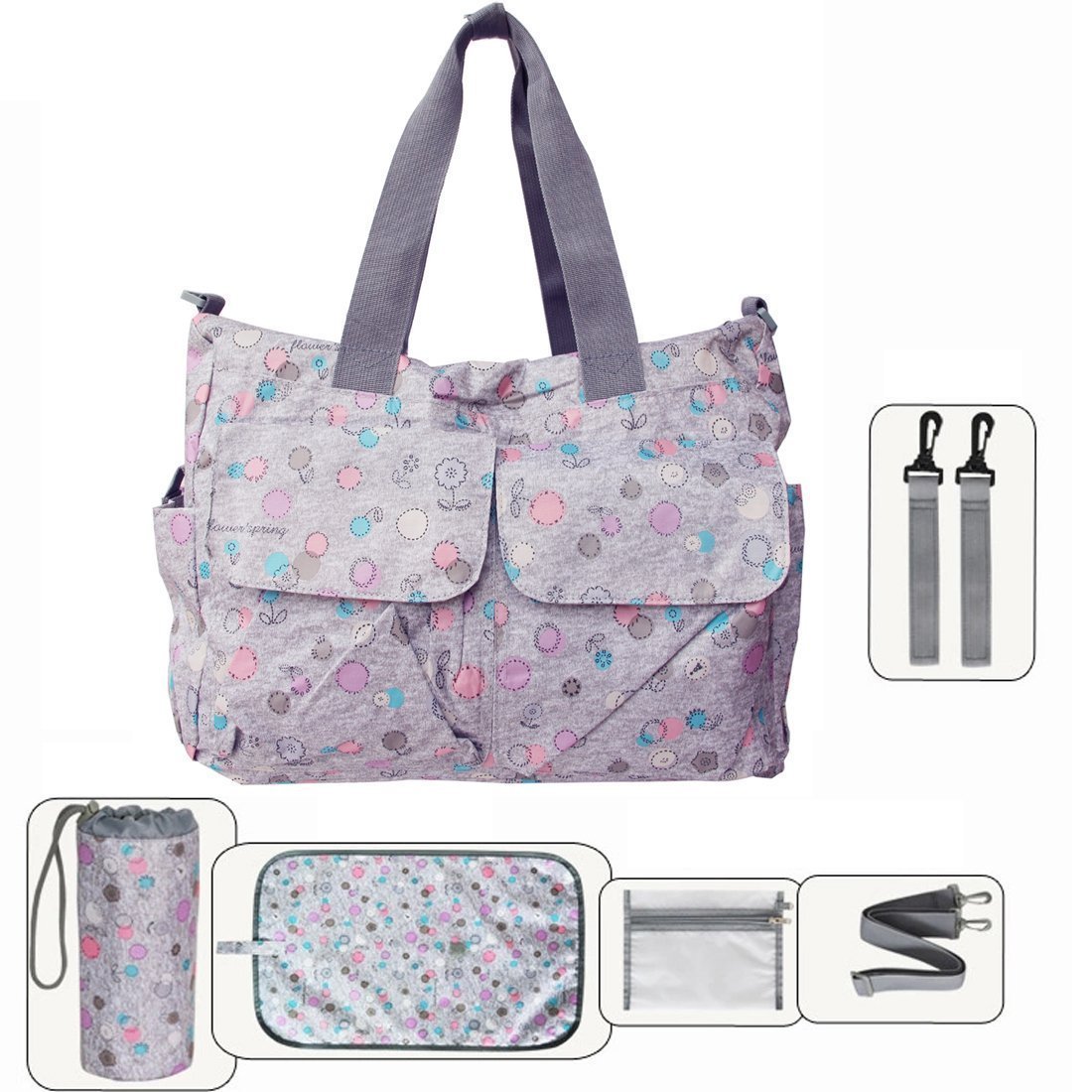 Original Floral Designer Diaper Tote Bags(Sun Flower)