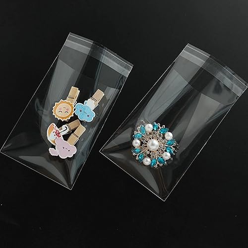 Miniatura 6 de 2 bolsas adhesivas de celofán de 3 pulgadas, 1000 bolsas pequeñas de celofán para joyas, bolsas de polietileno OPP autosellantes para aretes,