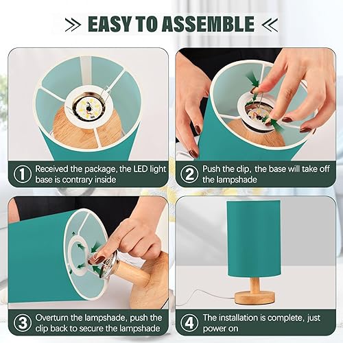 Miniatura 4 de Lámpara de mesita de noche, lámpara de mesa de noche, lámpara de moda Darkcyan para habitación de niños dormitorio universitario lamparas para