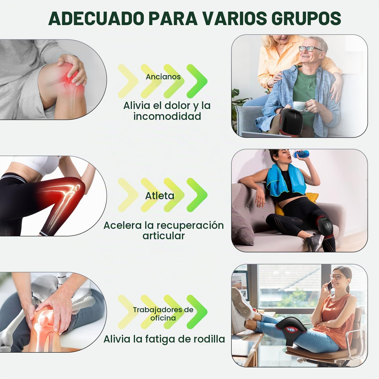 iKeener Masajeador Rodillas Dolor Inalámbrico con Calentamiento y Vibración, FDA Aprobada 210pcs Laser Therapia Masaje de Rodilla para Dolor de Rodilla Artrosis