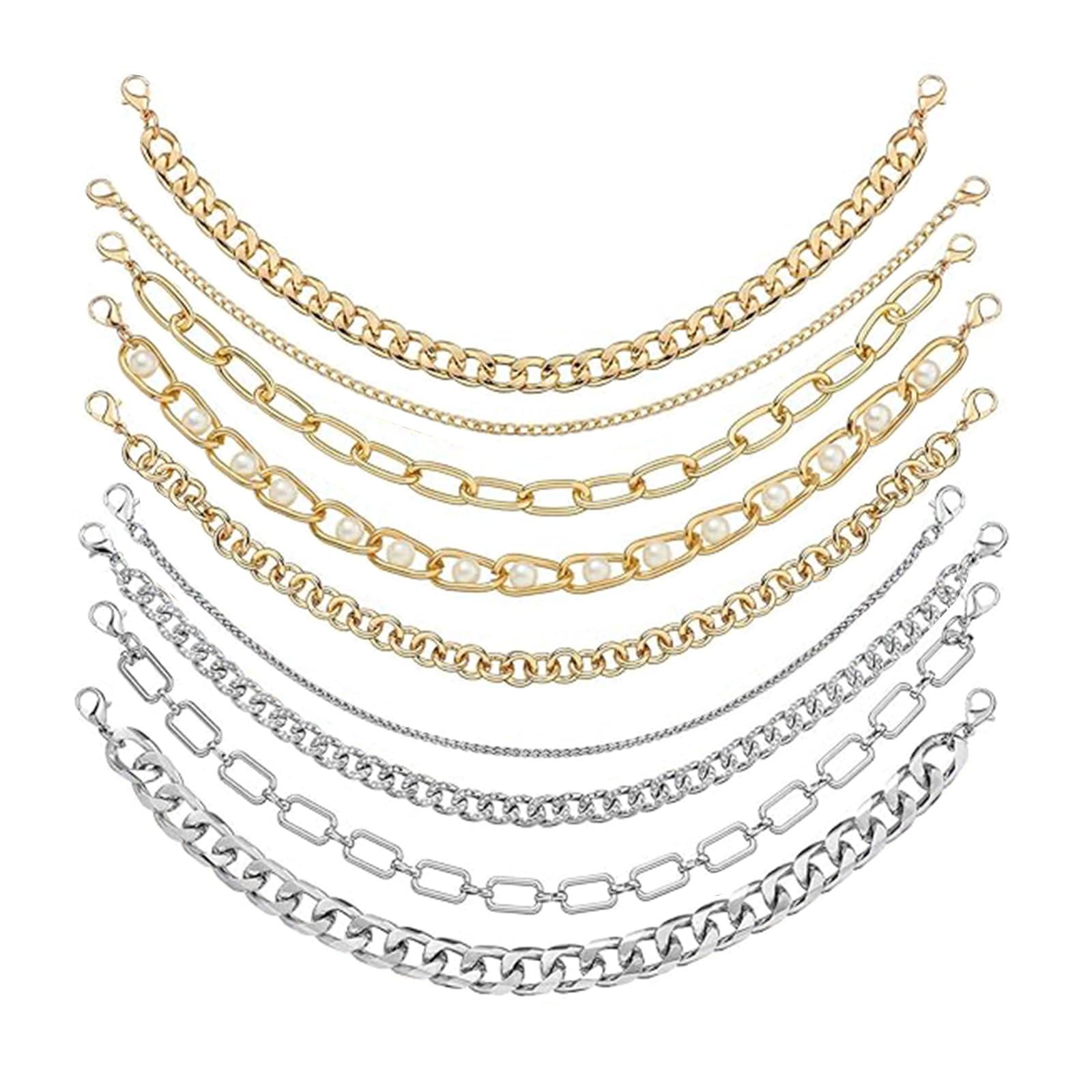 Degpum 9pcs Trucker Hat Chains Detachable Hat Chain for Women Man Metal Detachable Chains Bulk Trucker Hat for Women Men Baseball Cap Accessories