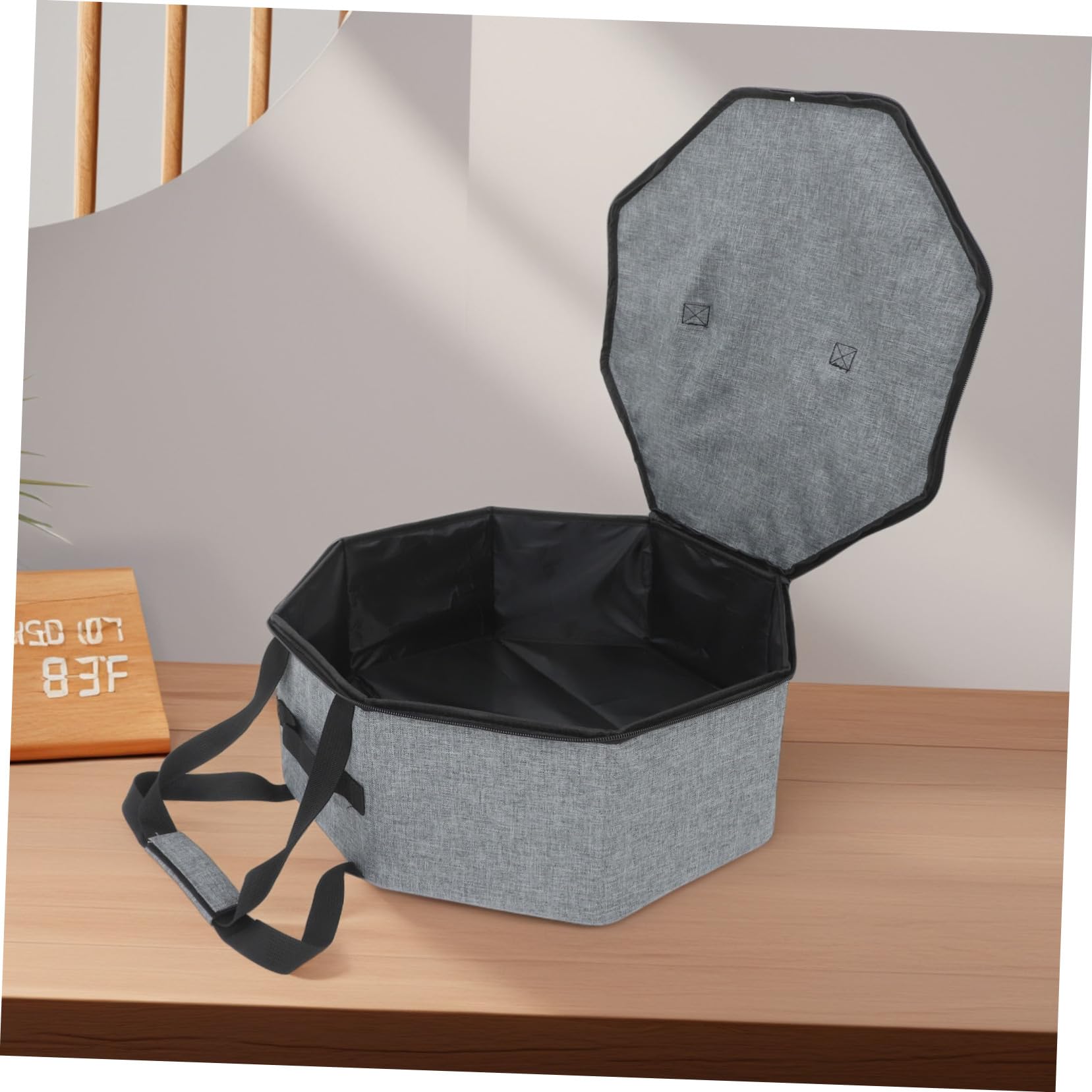 TOPBATHY Faltbare Hut-aufbewahrungstasche mit Träger Transparente Reise-box für Cowboy-kappe Stapelbarer Gepäck-organizer Rundes Aufbewahrungs-beutel für Damen Hut