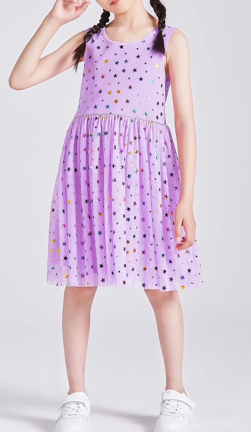 DaniChins Girls Sleeveless Tutu Dress Layered Tulle Sparkle Dress for Girls - Image 2