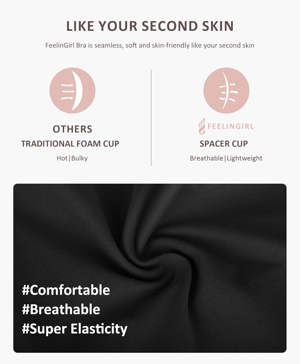 FeelinGirl Bras for Women Unlined No Padded Comfort Underwire Plus Size Full Coverage Seamless Plunge Everyday Bras - Image 4