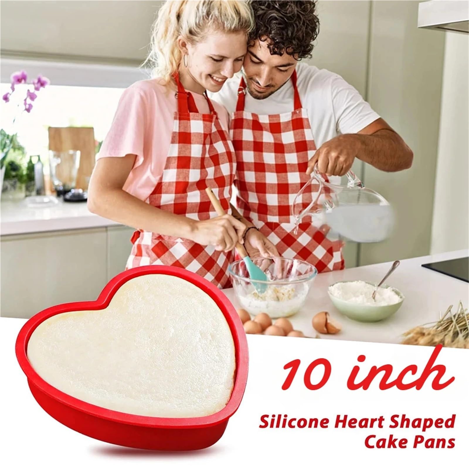 2 moules à gâteau en forme de cœur silicone 10 pouces pour Créer des Gâteaux