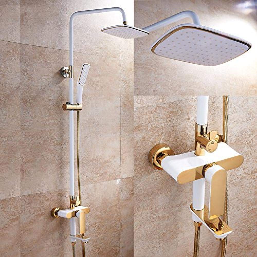 ASerZenith Faucet Bathroom Waterfall Mixer Battery Washbasin Washbasin Faucet Sink Faucet for Bathroom White Gold Copper Shower Shower Rain Shower
