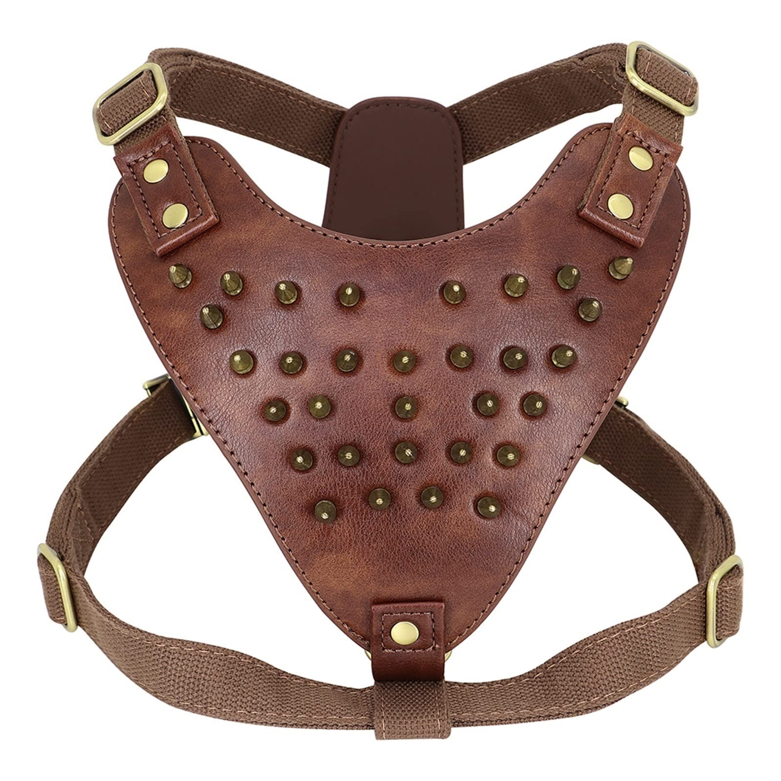 FNSK Cool Spiked Studded Dog Harness, Adjustable Durable Leather Dog Harness Vest For Medium Large Dogs Pitbull Bulldog Boxer Accessories