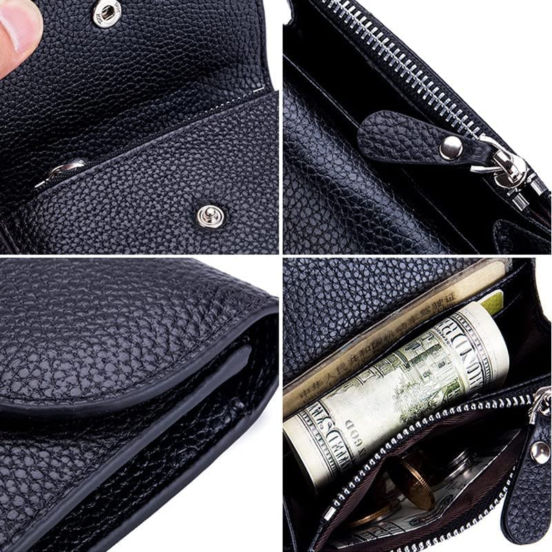 Spacious & Functional Female Casual Wallets Simple Short Small Coin Holder Women's Genuine Leather Purses with Zipper Male Purse Card Money Bag Clutch Purse2