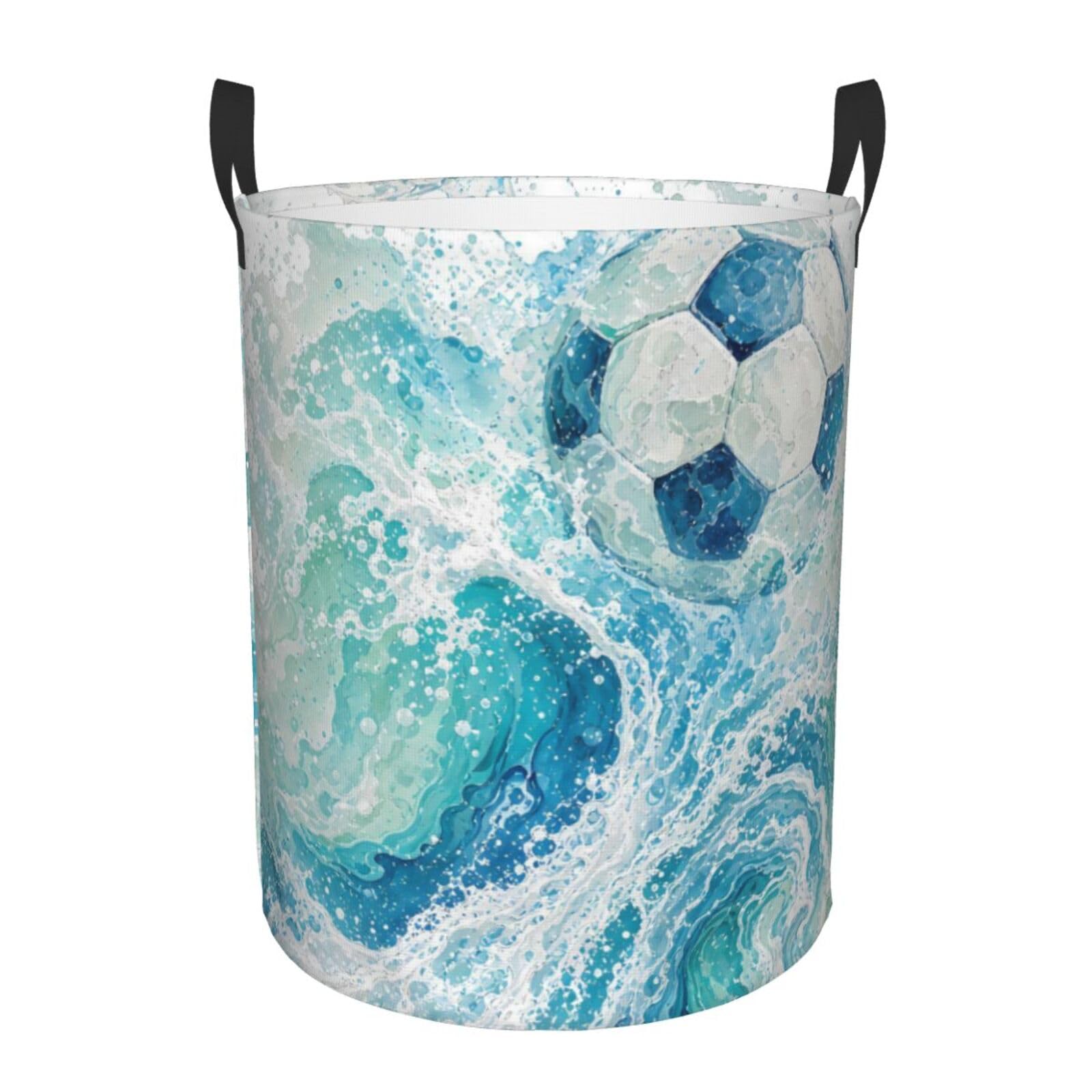 Panier à linge rond football étanche 40x50cm avec poignées solides