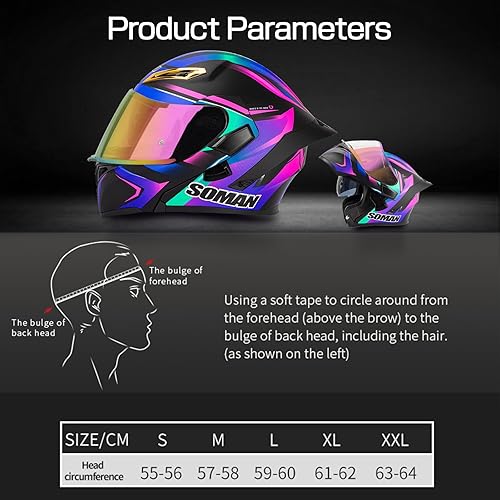 Miniatura 5 de Casco de motocicleta Bluetooth, aprobado por DOT, capucha de doble cara, tipo flip tipo micrófono integrado con doble altavoz, adecuado para