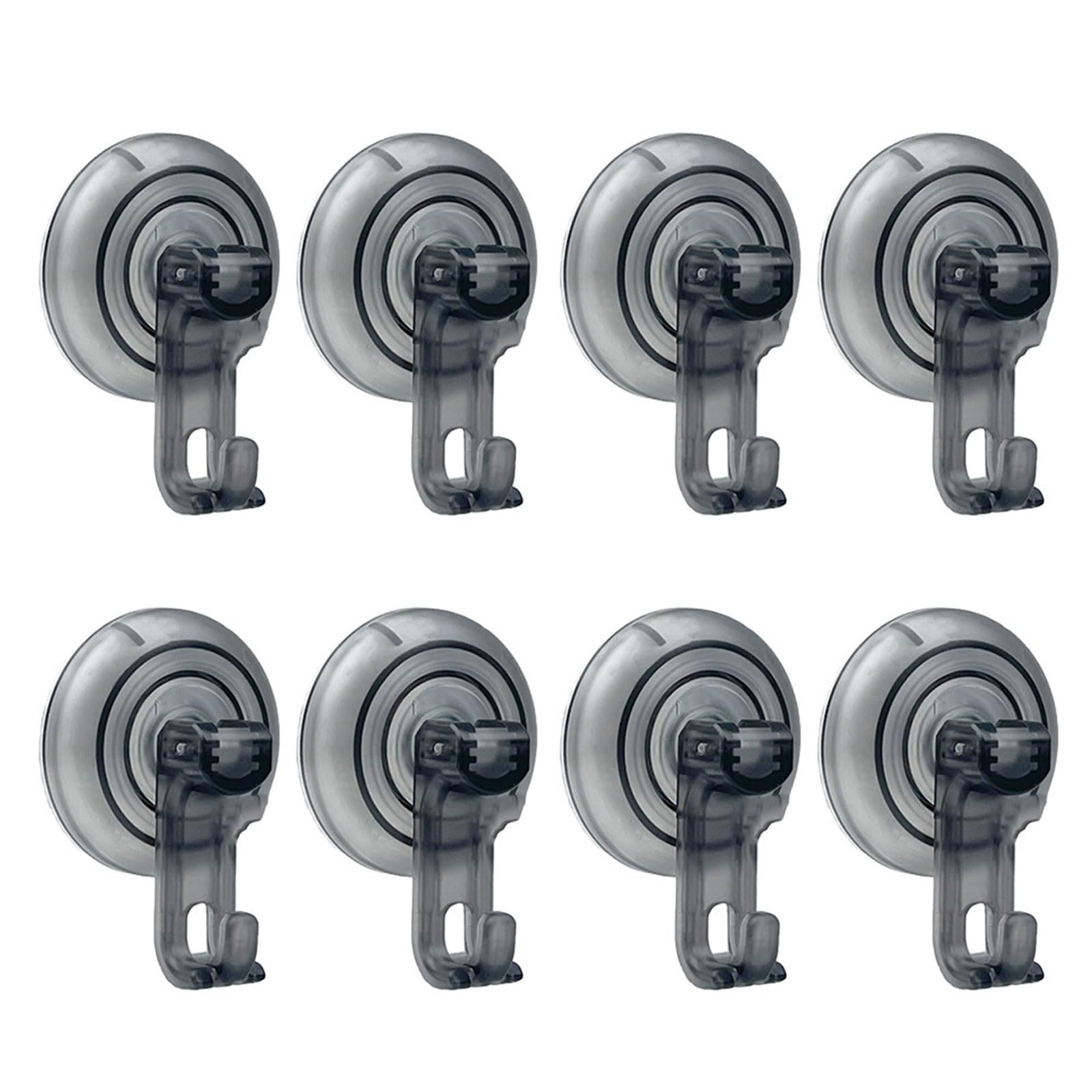 Msioytog 8 Gray 4Pcs / 8Pcs Bathroom Suction Cup Hanging Hooks Heavy Duty Vacuum Towel And Loofah Holders Removable Robe Storage Rack Vacuum Suction Technology