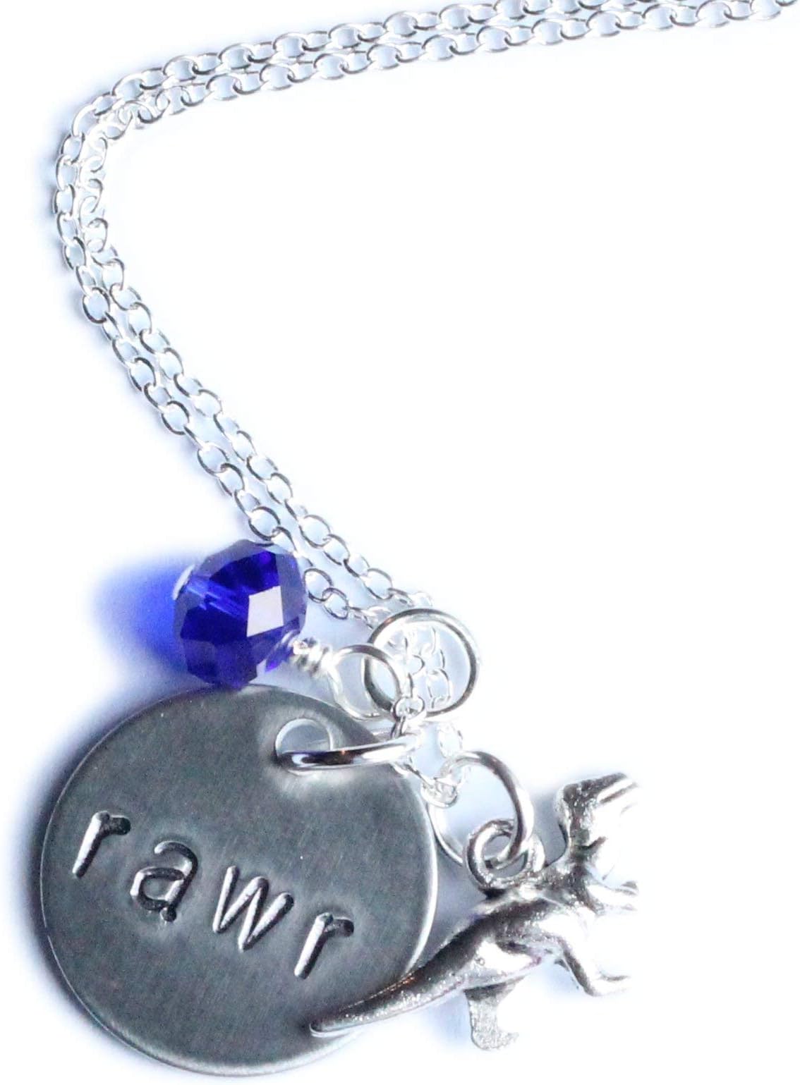 Blue Rawr Raptor Dinosaur Necklace