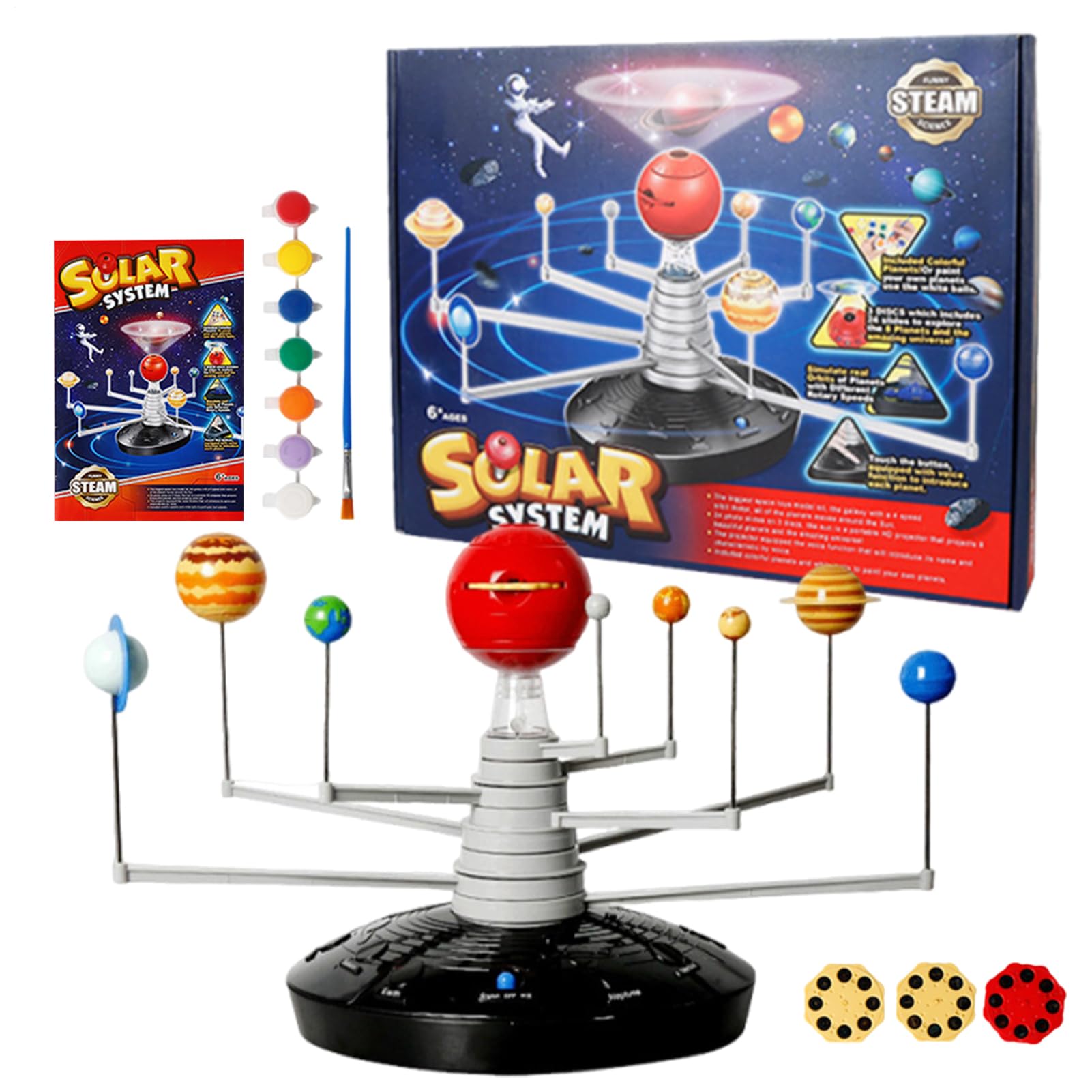 Kit di proiezione solare proiettore LED elettrico 3D con tema spaziale | Modellino solare educativo, regalo per bambini, ragazze, adolescenti, scuola materna