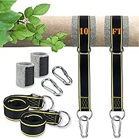 Vista 1 de Correas extralargas para columpio de árbol, kit de correas colgantes de árbol de 10 pies con capacidad para 1800 libras con protector de árbol