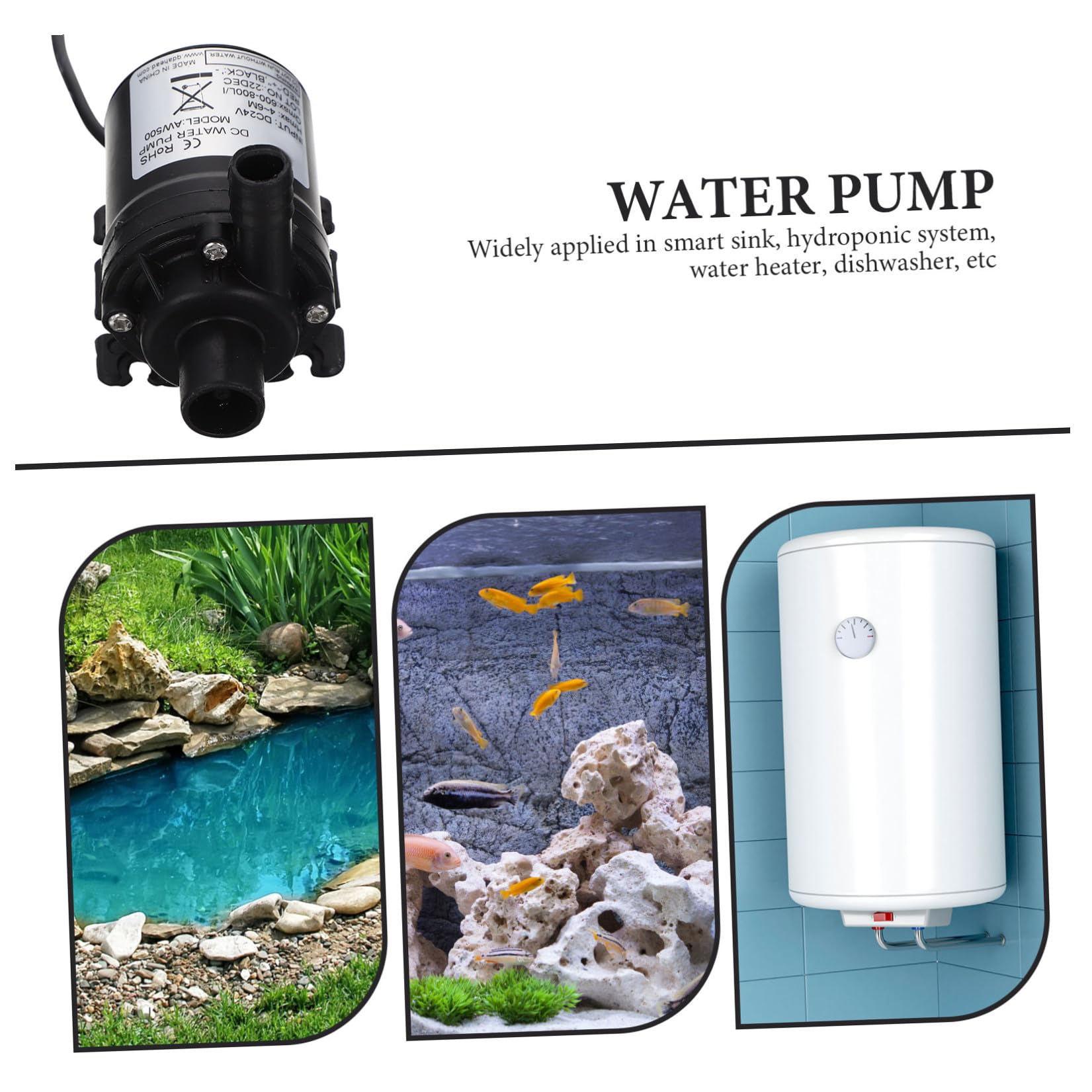Bomba de Refuerzo Sumergible Dc 24v para Hogar, Microbomba de Plástico de Ingeniería, Bomba Presurizadora Silenciosa para Ducha y Calentador, Compatible Agua hasta 60 °c