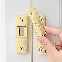 Vista 1 de Paquete de 2 Pestillos Dorados para Puerta de Granero, Cerradura de Portón de 180 Grados, Herrajes de Pestillos de Portón Abatible, Pestillo