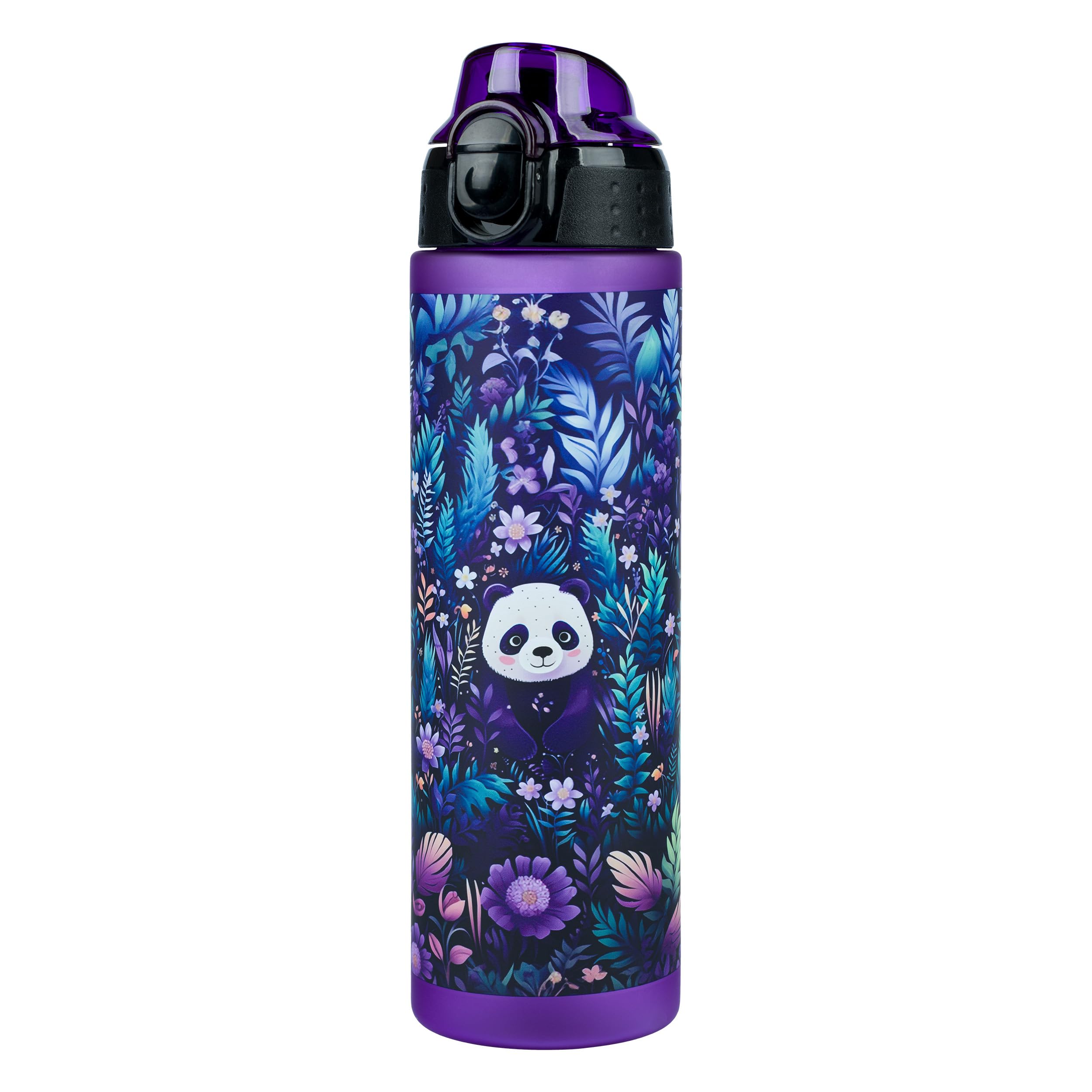 Baagl Children's Drinking Bottle, Leak-Proof Water Bottle, 700 ml, School and Sports Bottle for Girls, Versatile and Practical Bottle with Lockable Lid (Jungle Panda)