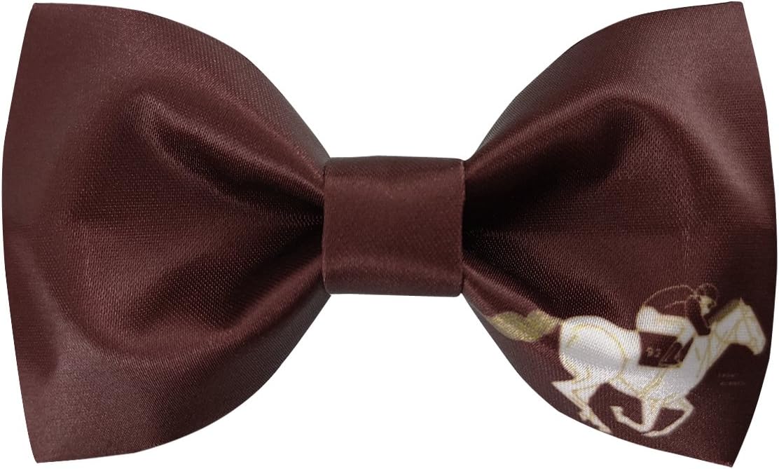 GUUNIEE Men's Satin Silk Racehorse Bow Ties Pre-tied Solid Horse Racing Bowtie