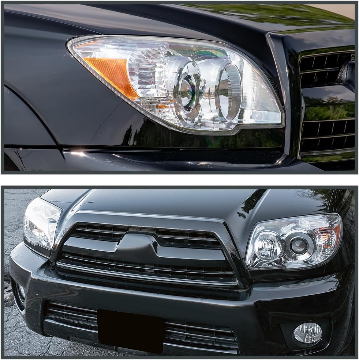 SPEC-D TUNING Chrome Projector Headlights Compatible with 2006-2009 Toyota 4Runner SR5 Limited, Left + Right Pair Headlamps Assembly