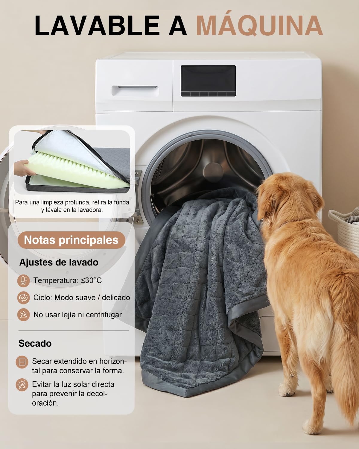 Cama Perro Grande-104x68x8 Cm, Colchón Impermeable para Perros, Una Cara de Piel Sintética, Cama Bifaz Ortopédica para Perros, Forro Impermeable, Extraíble y Lavable, Gris