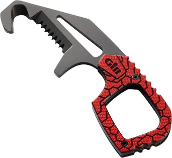 GILL Harness Rescue Tool - Shackle Key + Knife Titanium RED - Shackle Key fits Most Small to Medium Sized Shackles