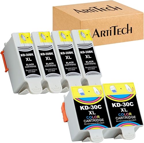 Repuesto para cartuchos de tinta compatibles Kodak 30XL (4 negros, 2 colores). Uso para impresoras Kodak ESP 3.2, C110, C310, C315, Office 2150,
