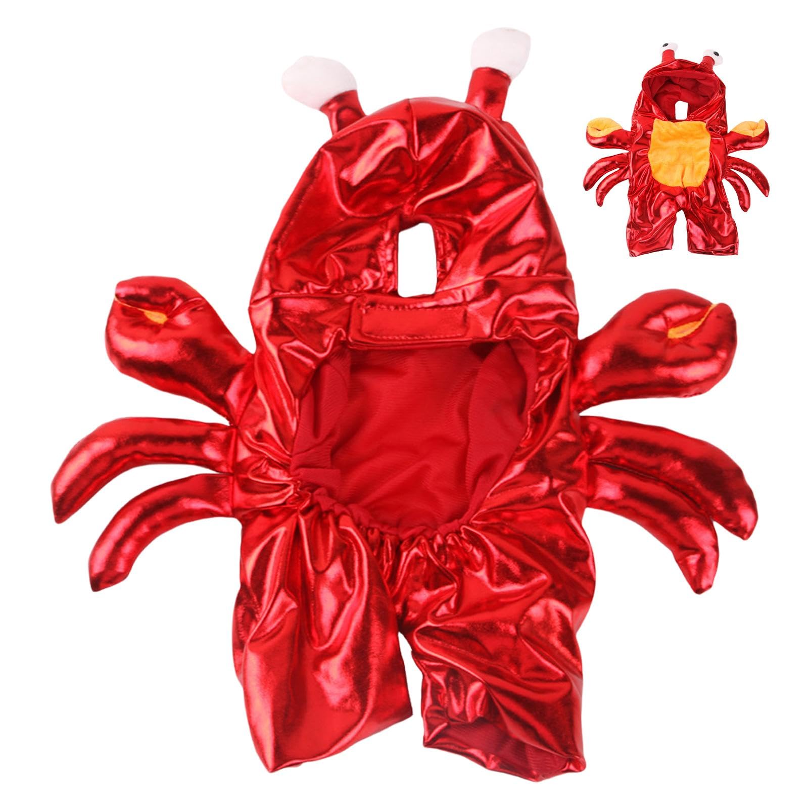 Dog Crab Costume - Cute Pet Halloween Outfit, Red Crab Design | Halloween Costume for Cats and Dogs, Warm Puppy Hoodie, Funny Pet Clothes, Ideal for Halloween Parties