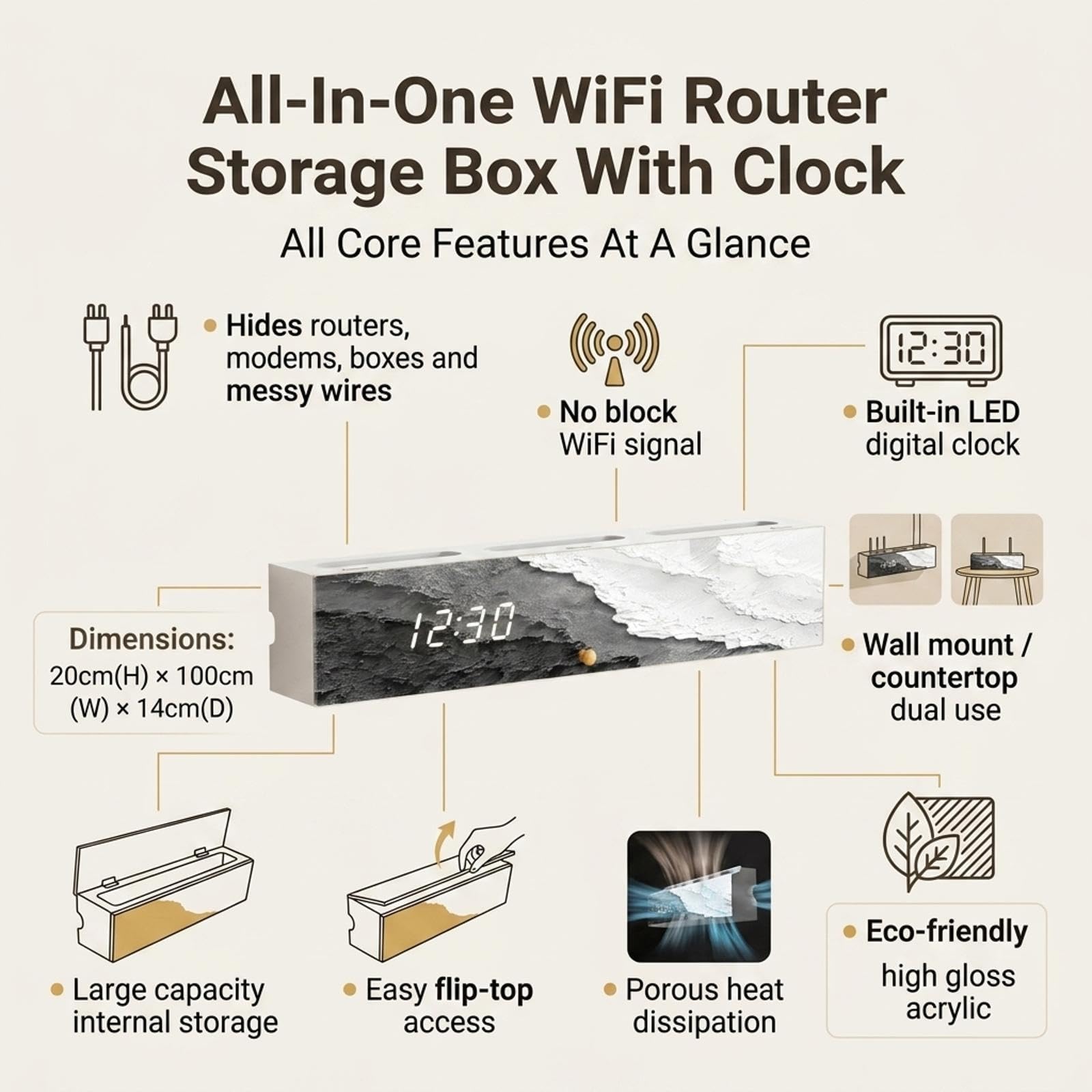 Router Wifi Montowany na Ścianie Ukryte Pudełko,Router Montowany na Ścianie