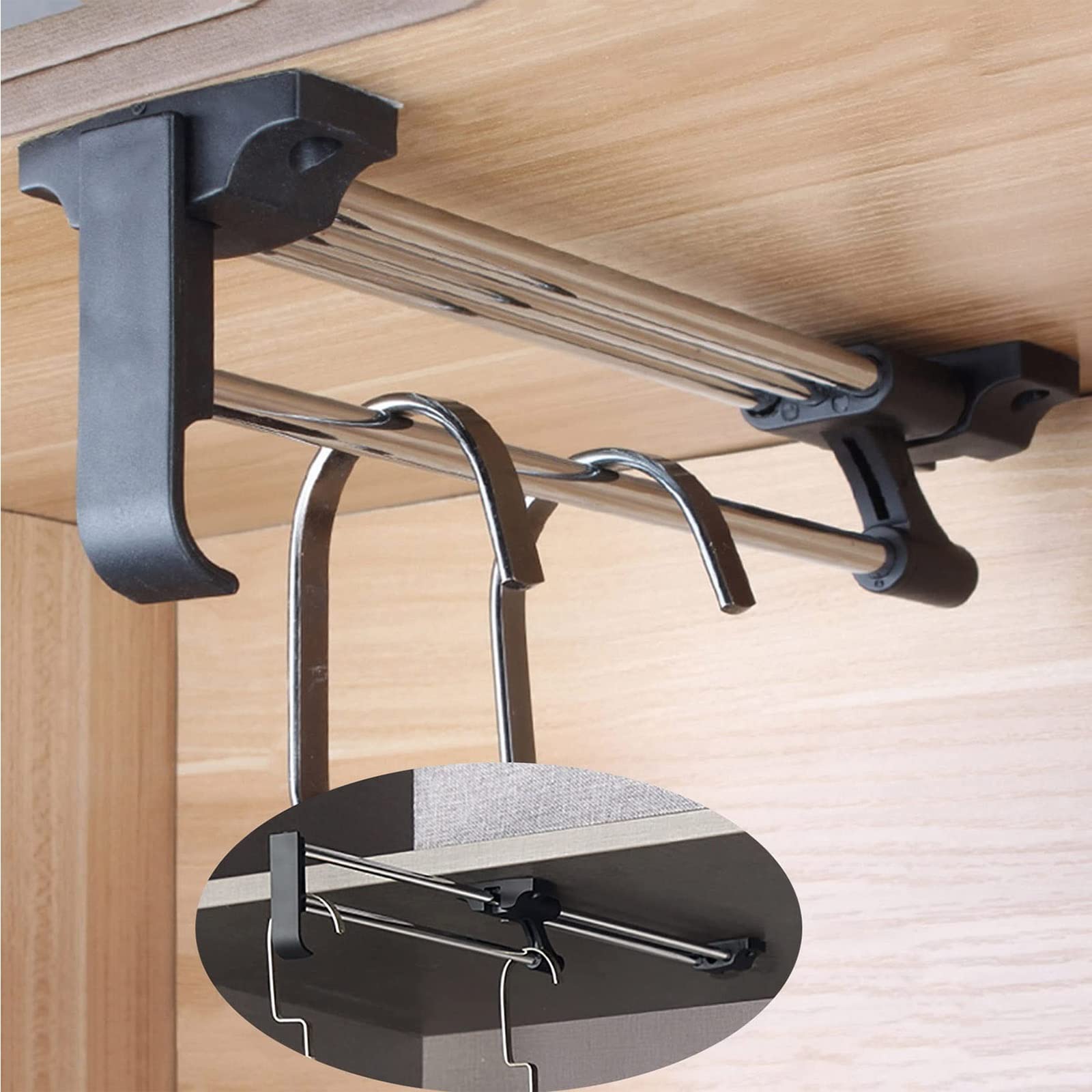 Wieszak na spodnie i płaszcze - regulowany organizer na ubrania, teleskopowe wysuwane wieszaki do garderoby, wielofunkcyjny przesuwany wieszak na spodnie, suszarka(One Color-30.3cm)