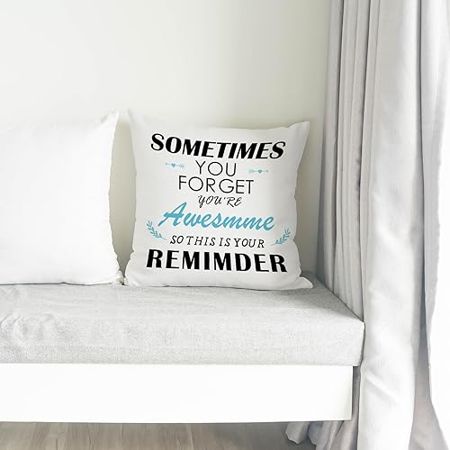 Miniatura 3 de Regalos de aliento para mujeres, Sometimes You Forget Your Awesome Gifts, You are Awesome Gifts for Women Pillow Cover 18x18, regalos de ánimo,