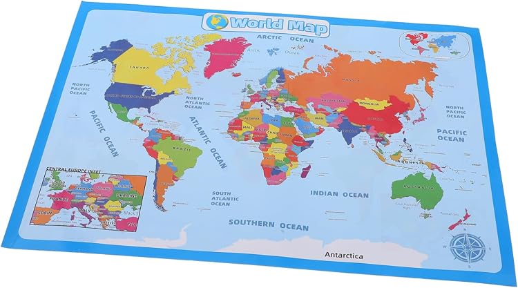 Sewacc 1 Sheet World Map Map Wall Stickers For Wall | Desertcart Sri Lanka