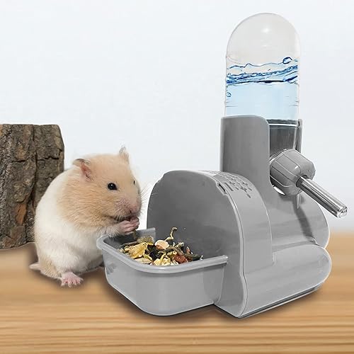 Miniatura 4 de VANNON Botella de agua para hámster 3 en 1 sin goteo, botella de agua para animales pequeños, dispensador automático de botellas con base de