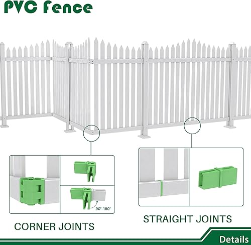 Miniatura 2 de Valla de vinilo para exteriores (1 juego), paneles de valla de jardín de 84 pulgadas de ancho x 36 pulgadas de alto, pantalla de privacidad de PVC