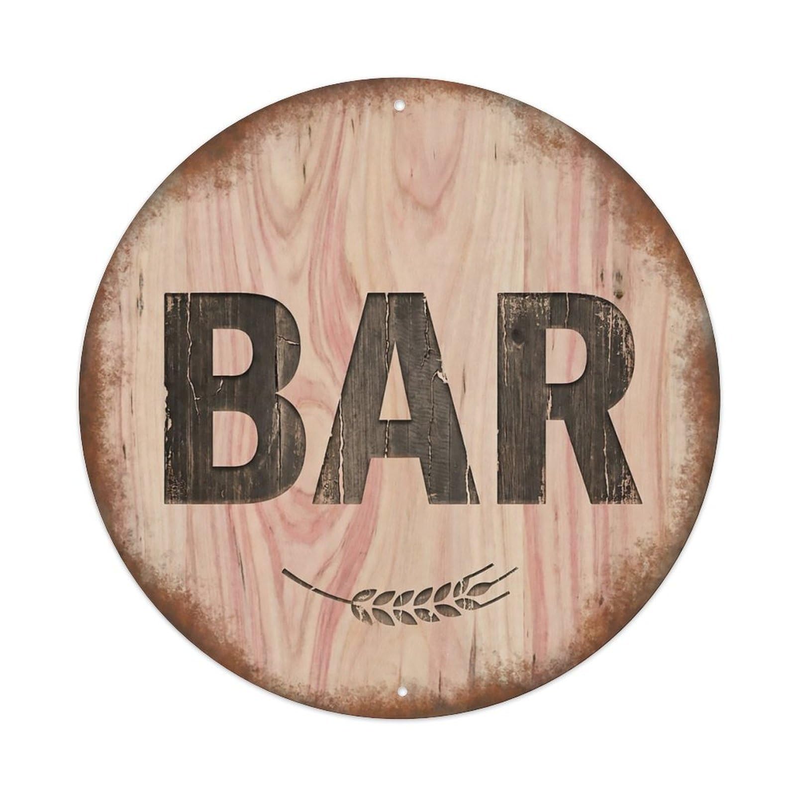 Vintage Beer BAR Tulipwood Grain Retro for Pub Metal Tin Sign