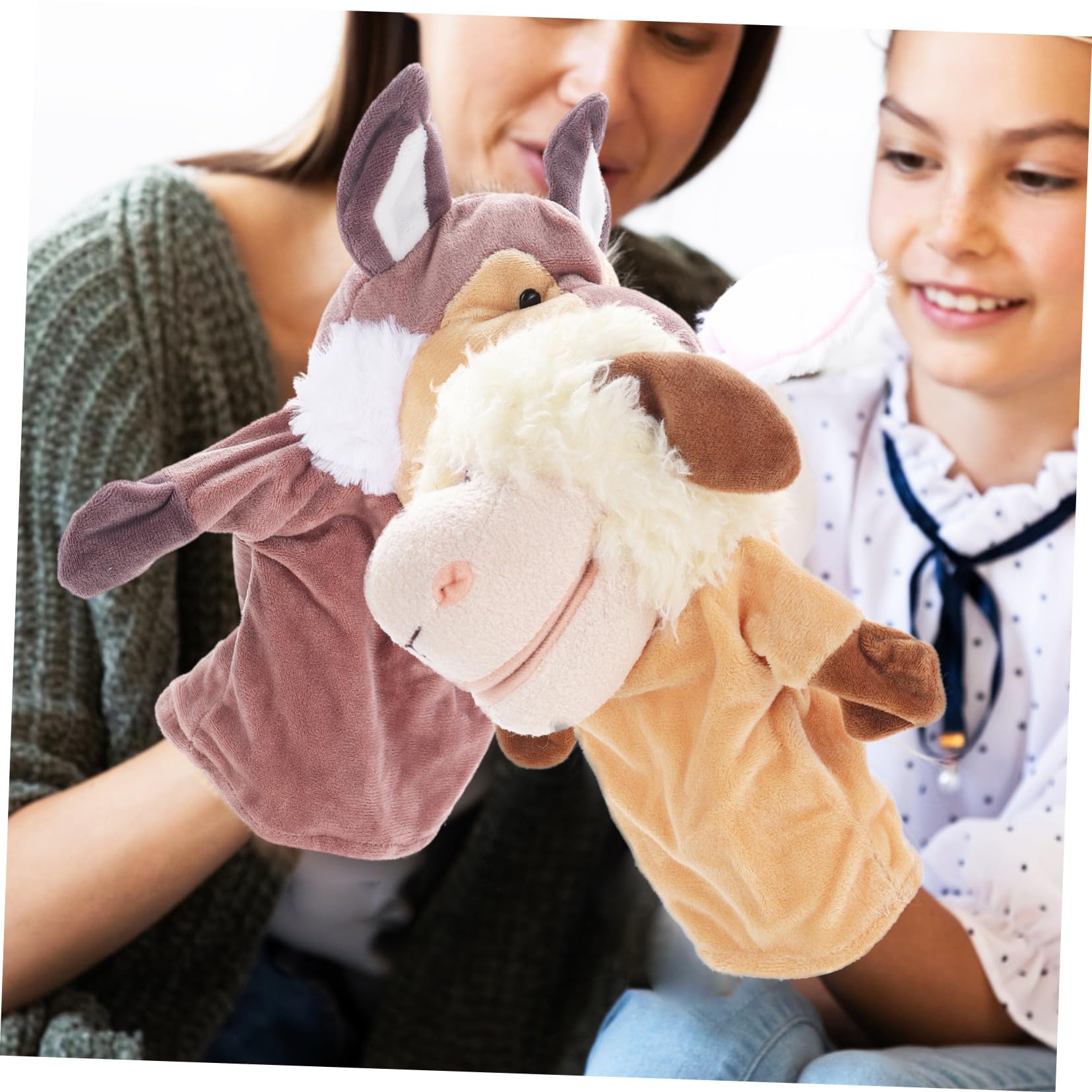Marionetas de Mano Animales 5 Piezas de Felpa Corta | Boca Articulada, Relleno de Algodón Pp, para Juegos de Rol y Narración, Cómodo para Niños y Bebés