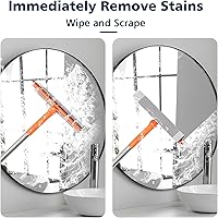 Vista 7 de Escobilla de ventana profesional, limpiador de ventanas 2 en 1 con mango largo de acero inoxidable, escobilla de esponja para ventana de coche