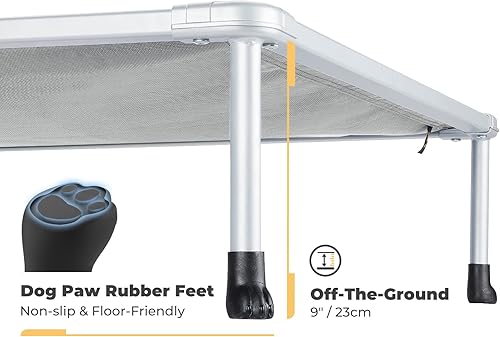 Miniatura 3 de Veehoo - Cama elevada tipo catre para perros grandes, refrescante, a prueba de mordiscos, lavable y con patas antideslizantes, para interiores y