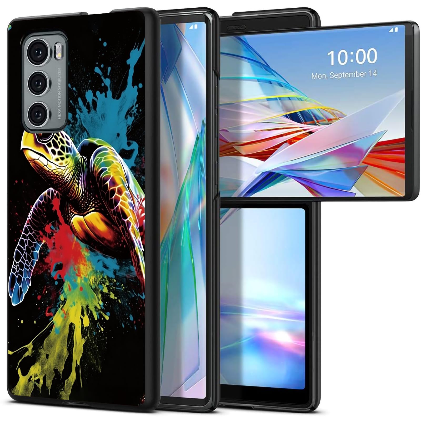 Color Turtle for LG Wing 5G 6.8" Phone Case, Slim Phone Case for LG Wing (2020), Hard PC Shookproof Wireless Charging Men/Women Cover for LG Wing 5G
