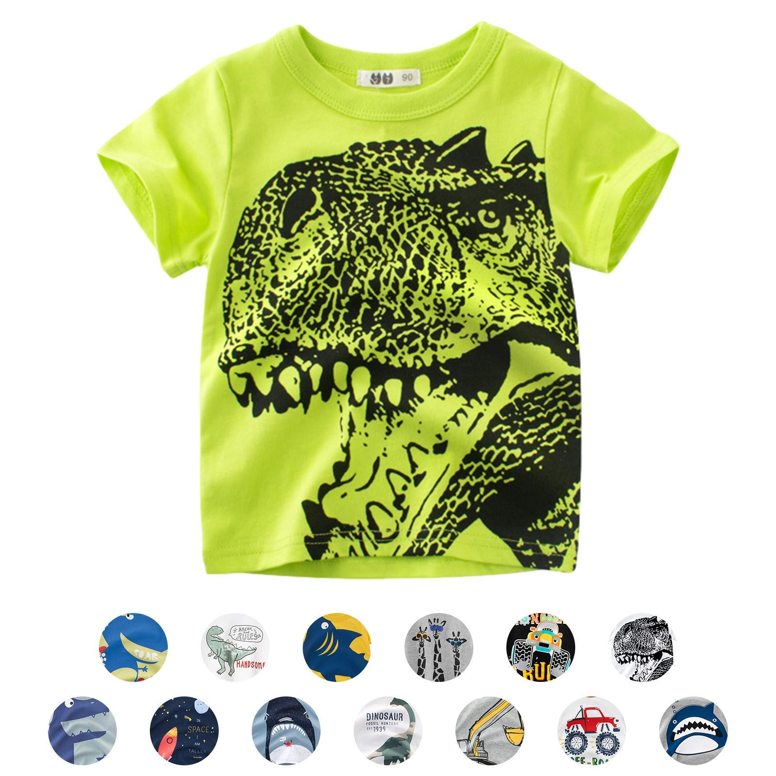 EDOTON Camiseta para Niños Pequeños,Verano Muchachos Chicas Algodón Linda Dibujos Animados Animal Modelo Corto Manga Tops