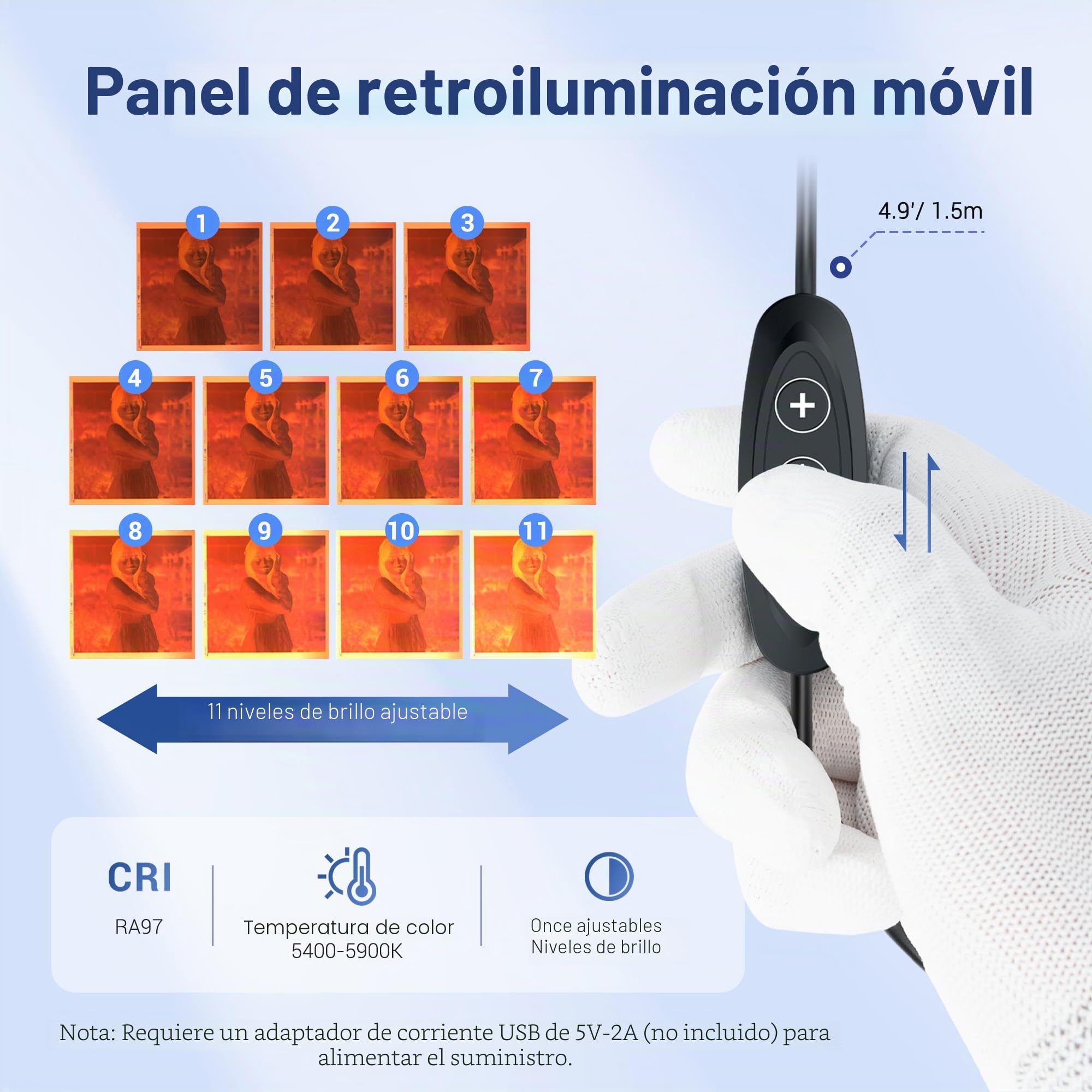JJC Adaptador Digitalizador de Película con Varilla Ajustable y Juego de Luz LED Convierte Película Negativa de 35mm y Diapositivas a Digital JPEG para Canon Sony Nikon Lente Macro