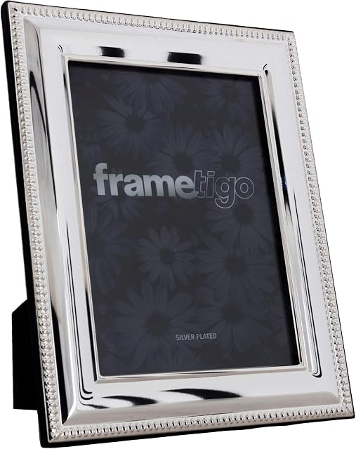 Frametigo Silver Plated Bead Photo Frame - Fits Photo Size 4"x6" (10x15cm)