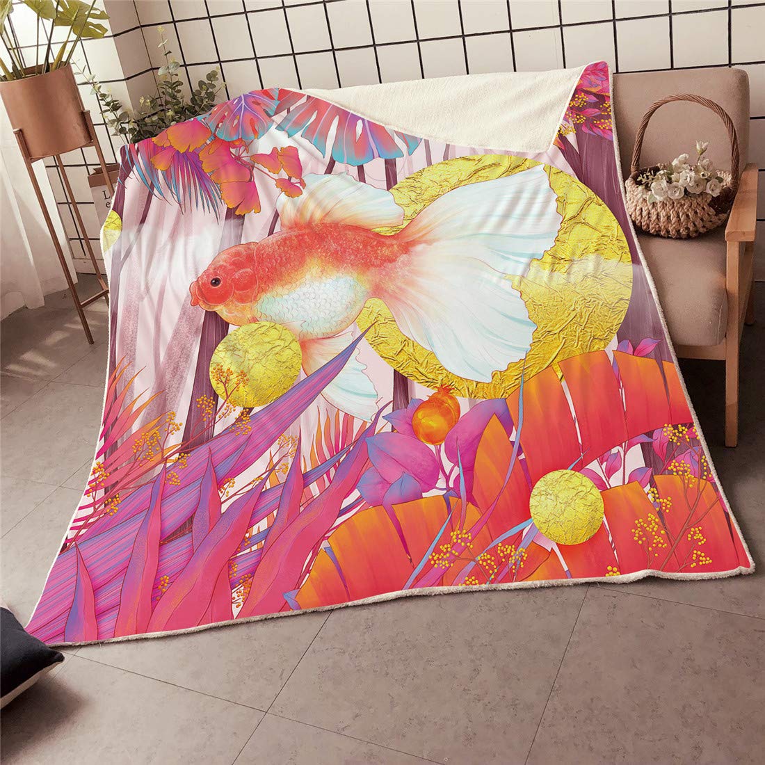 Morbuy Coperta In Microfibra Morbida - Velluto 3D Caldo - 150x200 Cm - Design Giardino - Leggera Per Divano E Viaggio - 2